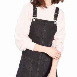 Topshop MOTO Black Denim Overall Dress | Size US 2/UK 4
